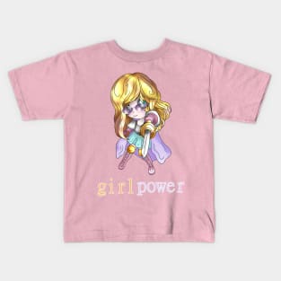 girl power chibi paladin Kids T-Shirt